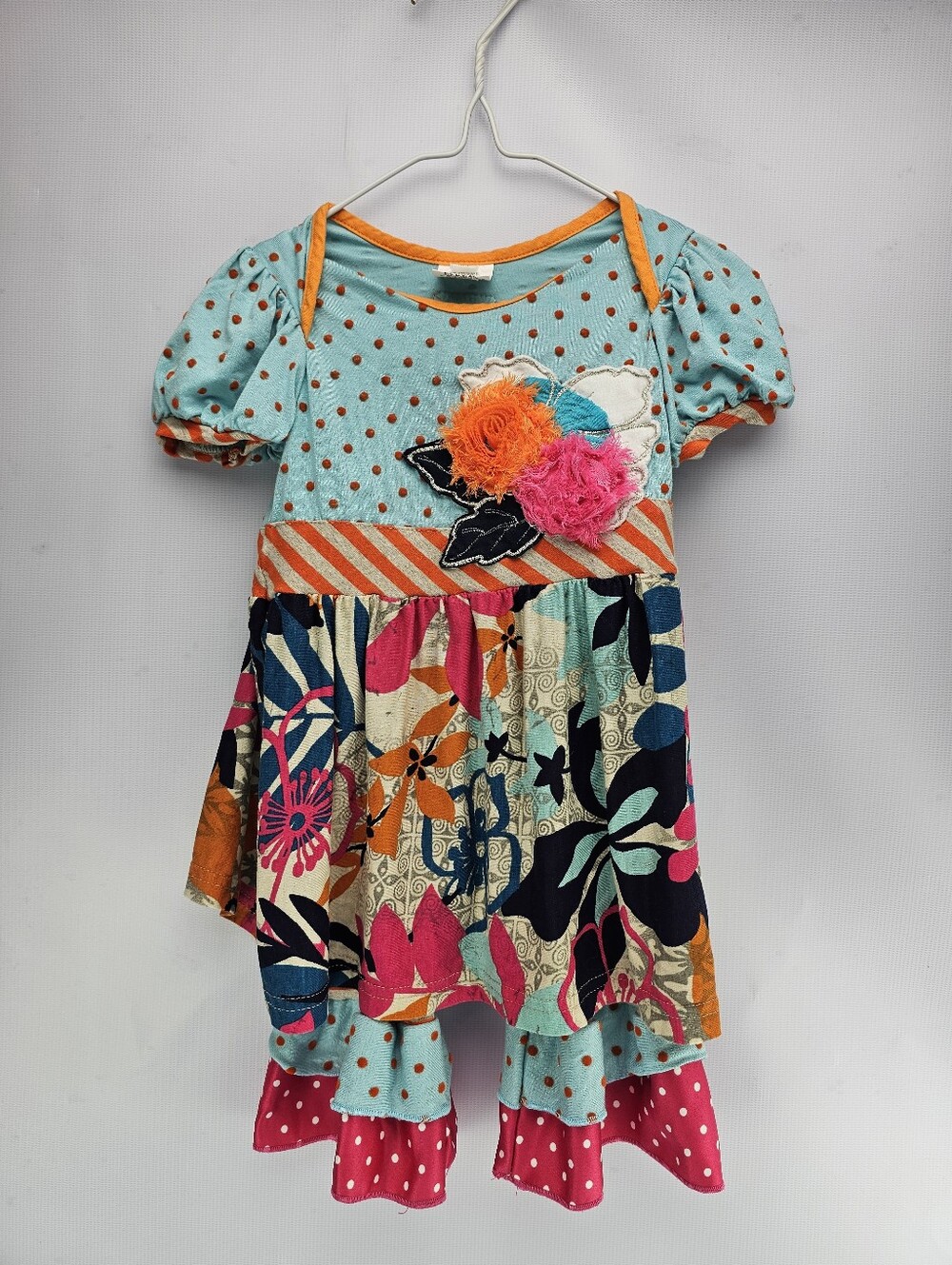 Roki & Zoi Matching 2pc.Set Colorful BOHO Floral Polka-dot Stripe Toddler 2T